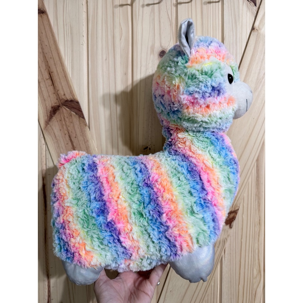 Rainbow Llama Plush Stuffed Animal Soft Colorful Alpaca 15 Inch Toy